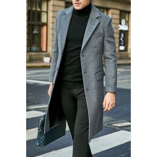 Men's thick woolen coat long coat