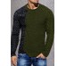 Men's Trend Color Matching Pullover Round Neckweed Sweater Slim Splicing Sweater