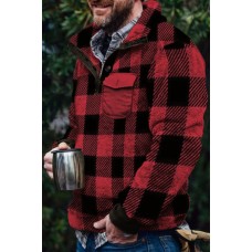 Men's winter autumn plaid double-sided plush Pullover